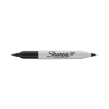 Sharpie Permanent Marker Twin Tip Fine/Ultra Fine Black (Pack of 12)