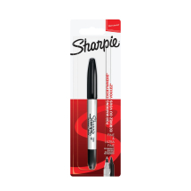 Sharpie Permanent Markers Twin Tip Blister Black (Pack of 12)