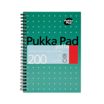 Pukka Pad Ruled Wirebound Metallic Jotta Notebook 200 Pages A5 (Pack of 3)