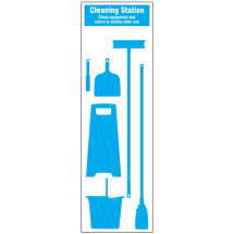 Cleaning Station Shadow Board 6 Piece - 600x2000mm
