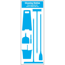 Cleaning Station Shadow Board 7 Piece - 750x2000mm