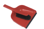 8" Plastic Dustpan and Soft PVC Brush Set RED (Pack of 24)