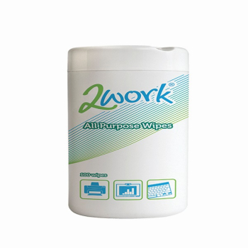 2Work All Purpose Wipes Tub of 100