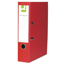 Q-Connect Paper Over Board Red Lever Arch Foolscap File (Pack of 10)