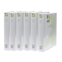 Q-Connect Presentation 25mm 2D Ring Binder A4 White (Pack of 6)