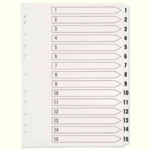 Q-Connect Multi-Punched 1-15 Reinforced White Board A4 Index Clear Tabbed