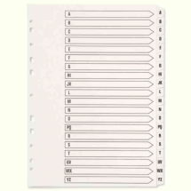Q-Connect Multi-Punched A-Z 20 Part Reinforced White Board A4 Index Clear Tabbed