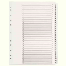 Q-Connect Multi-Punched 1-31 Reinforced White Board A4 Index Clear Tabbed