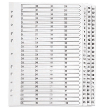 Q-Connect Multi-Punched 1-75 Reinforced White Board A4 Index Clear Tabbed