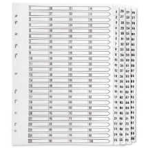Q-Connect Multi-Punched 1-100 Reinforced White Board Clear A4 Index Tabbed