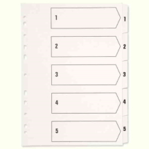 Q-Connect Multi-Punched 1-5 Polypropylene White A4 Index