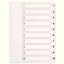 Q-Connect Multi-Punched 1-10 Polypropylene White A4 Index
