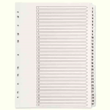 Q-Connect Multi-Punched 1-31 Polypropylene White A4 Index