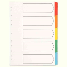 Q-Connect Multi-Punched 5-Part Reinforced Multi-Colour A4 Index Blank Tabs