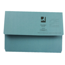 Q-Connect Foolscap Blue Document Wallet Pack of 50
