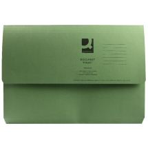 Q-Connect Foolscap Green Document Wallet Pack of 50