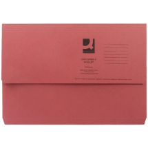Q-Connect Foolscap Red Document Wallet Pack of 50