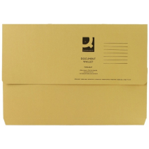 Q-Connect Foolscap Yellow Document Wallet Pack of 50