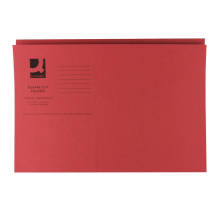Q-Connect Square Cut Folder Mediumweight 250gsm Foolscap Red (Pack of 100