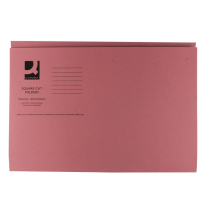 Q-Connect Square Cut Folder Mediumweight 250gsm Foolscap Pink (Pack of 100)