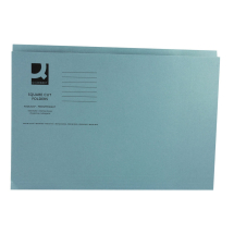 Q-Connect Square Cut Folder Mediumweight 250gsm Foolscap Blue (Pack of 100)