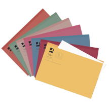 Q-Connect Square Cut Folder Lightweight 180gsm Foolscap Assorted (Pack of 100)