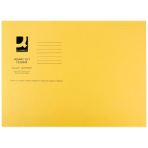 Q-Connect Square Cut Folder Lightweight 180gsm Foolscap Yellow (Pack of 100)