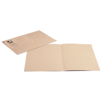 Q-Connect Square Cut Folder Lightweight 180gsm Foolscap Buff (Pack of 100)