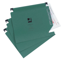 Q-Connect 15mm Lateral File Manilla 150 Sheet Green (Pack of 25)