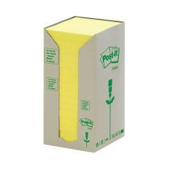 Post-it Notes Recycled Tower 76x76mm Canary Yellow (Pack of 16)