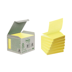 Post-it Recycled Z-Notes 76 x 76mm Canary Yellow (Pack of 6)
