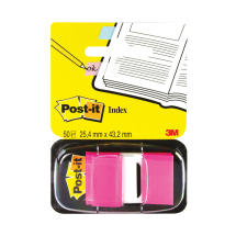 Post-it Bright Pink Index Tabs 25mm (Pack of 12x50)