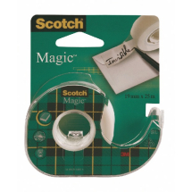 Scotch Magic Tape 19mmx25m on Dispenser (Pack of 12)