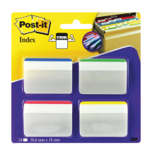 Post-it 4 Colour Strong Index Angled Filing Tabs (Pack of 24)