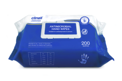 CLINELL Antibacterial Hand Sanitising Wipes x 200 per pack