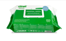 CLINELL Universal Sanitising Wipes (Pack of 200) CLINELL Universal Sanitising Wipes (Pack of 200)