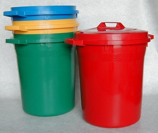 Coloured Plastic Dustbins Home Industrial Cleaning Supplies