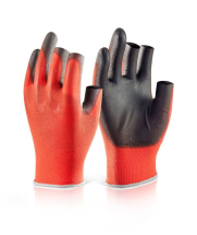PU Coated 3 Fingerless Glove