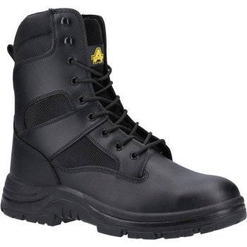 FS008 Black Leather High Boot Padded Collar With Side Zip FS008 Black Leather High Boot Padded Collar With Side Zip