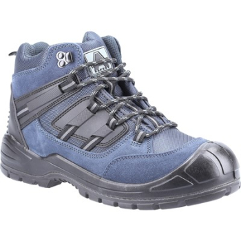 AS257 EPPING Navy Leather Mesh Safety Boot with Bump Cap