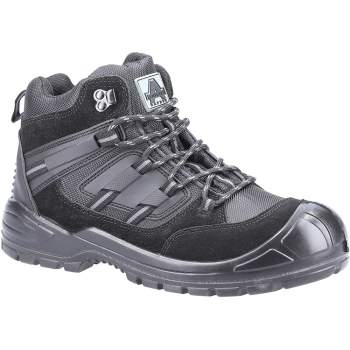 AS257 EPPING Black Leather Mesh Safety Boot with Bump Cap AS257 EPPING Black Leather Mesh Safety Boot with Bump Cap