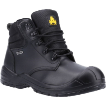 AS241 DARTMOOR Black Leather Waterproof Work Boot with Scuff Cap