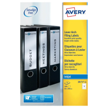 Avery Inkj L/Arch Filing Labels 4 Per Sheet Wht (Pack of 100)