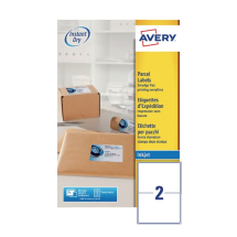 Avery QuickDRY White Inkjet Labels 199.6 x 143.5mm 2 Per Sheet Pack of 50 AV10622