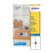 Avery QuickDRY White Inkjet Labels 139 x 99.1mm 4 Per Sheet Pack of 100 AV10623