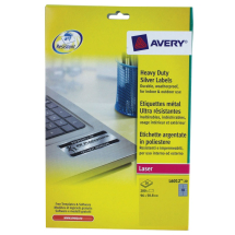Avery SILVER Laser Label Heavy Duty 10x20 Sheets (Pack of 200)