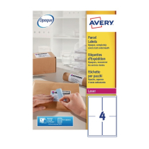 Avery White Laser Parcel Labels 139 x 99.1mm 4 Per Sheet Pack of 1000 L7169-250