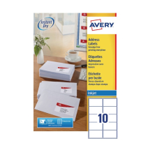 Avery QuickDRY White Inkjet Labels 99.1 x 57mm 10 Per Sheet Pack of 1000 AV98895