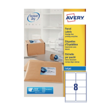 Avery QuickDRY White Inkjet Labels 99.1 x 67.7mm 8 Per Sheet Pack of 800 AVJ8165