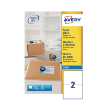 Avery QuickDRY White Inkjet Label 199.6 x 143.5mm 2 Per Sheet Pack of 200 AVL8168